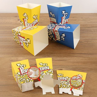 (แพ็ค 50 ใบ) กล่องใส่ป๊อปคอร์น POPCORN ขนาด 16*9*5.7 cm. พร้อมถุง OPP และลวดมัด #P180 กล่องขนม บรรจุภัณฑ์
