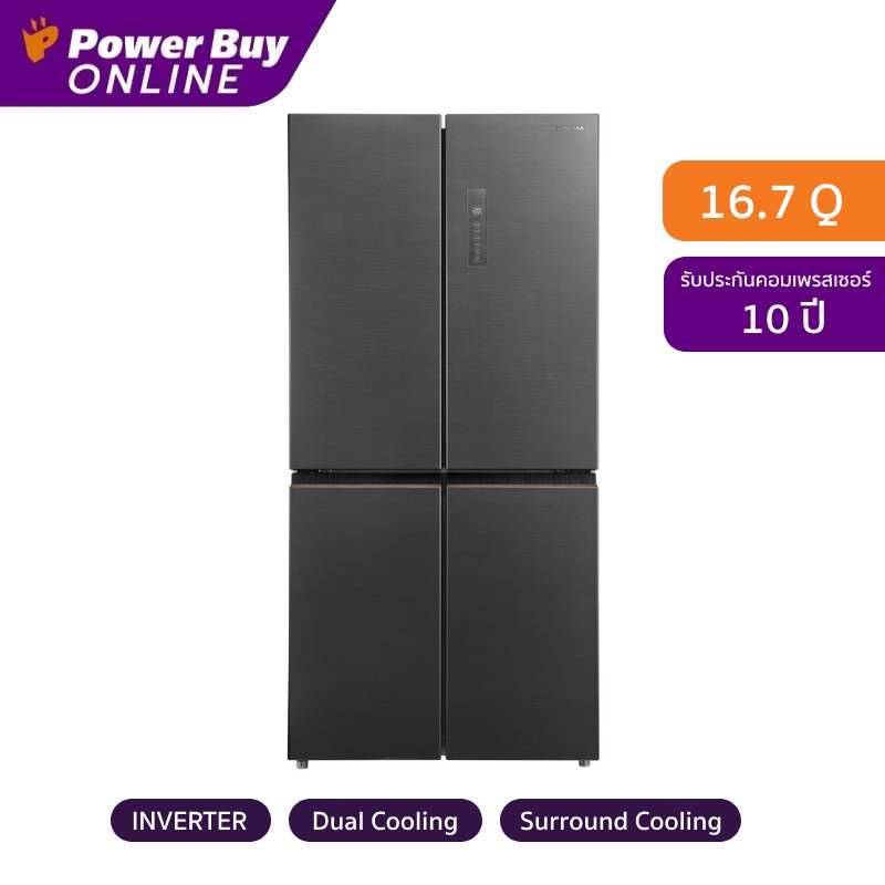 TOSHIBA ตู้เย็น 4 ประตู 16.7 คิว Inverter (สี Andes Grey) รุ่น GR-RF611WI-PMTH(60)