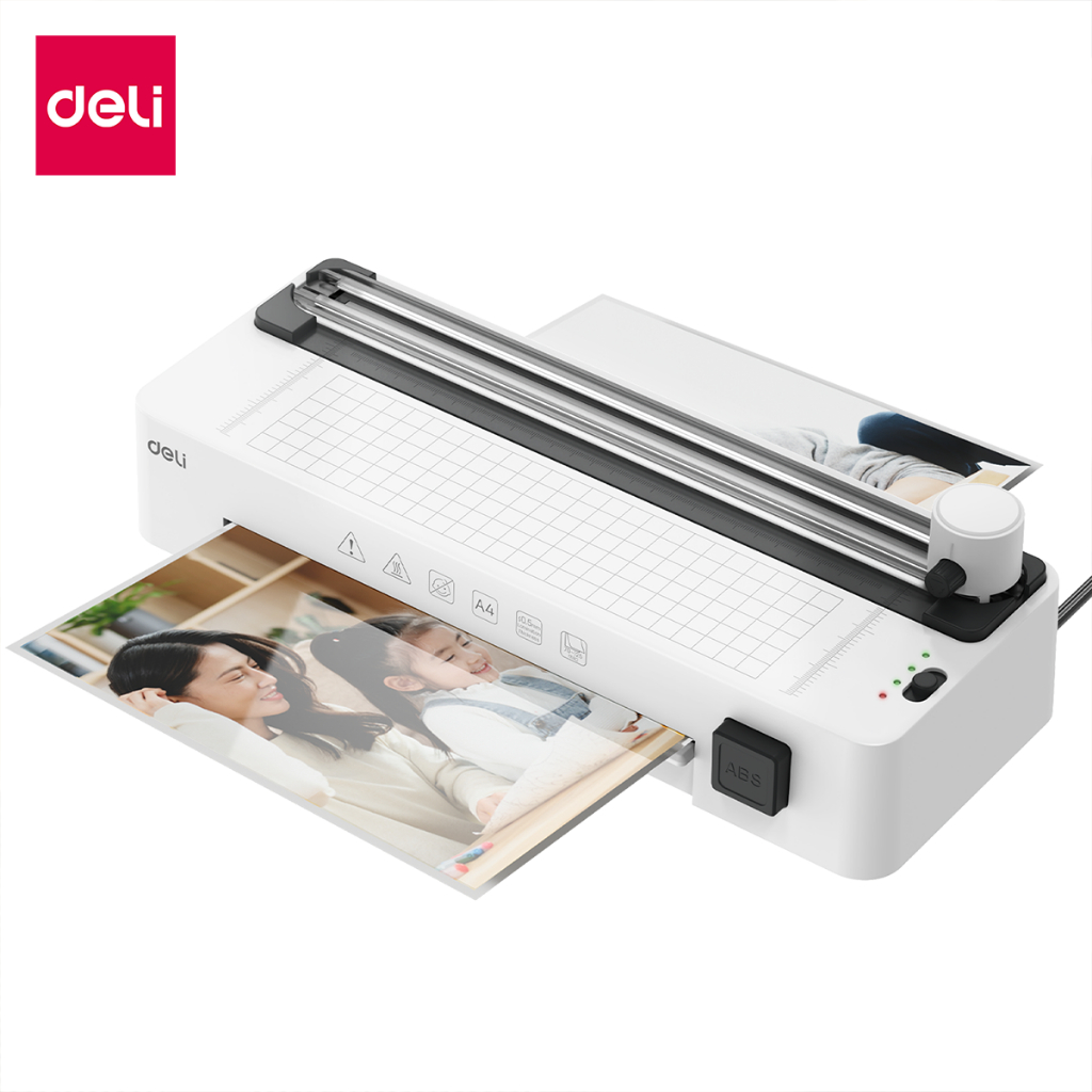 Deli รุ่น ET109 และ GQ400 เครื่องเคลือบ เครื่องเคลือบบัตร A4 3 in 1 แถมฟรี ที่ตัดกระดาษ 3รูปแบบ และที่เจาะรู Laminator