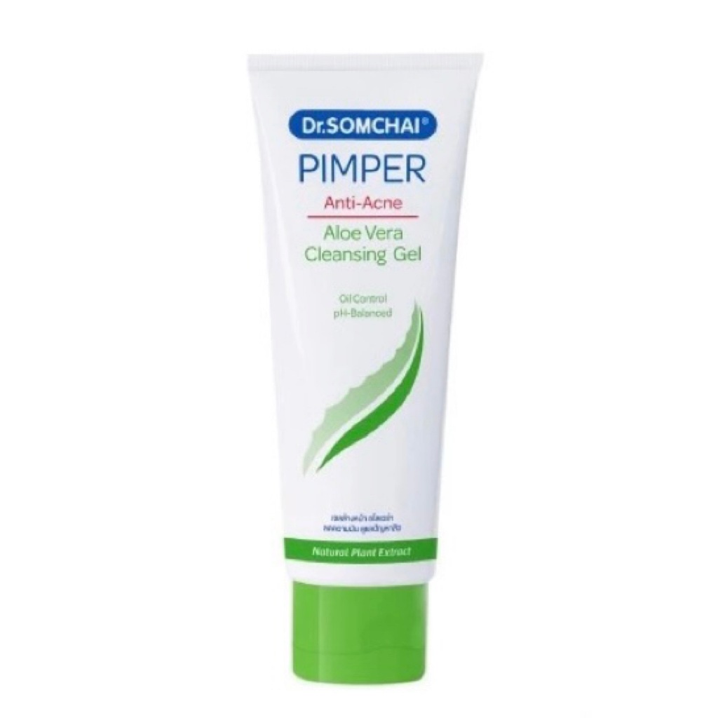 เจลล้างหน้าอโลเวร่า ดร.สมชาย Dr.Somchai Pimper Anti Acne Aloe Vera Cleansing Gel (ปริมาณ 110 กรัม)