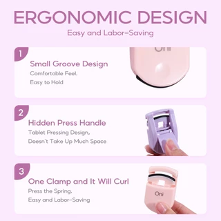 Oni Eyelash Curler Portable Lash Curler with 1 Silicone Refill Pads Mini Eye Lashes Curlers ที่ดัดขนตา คลิปขนตา