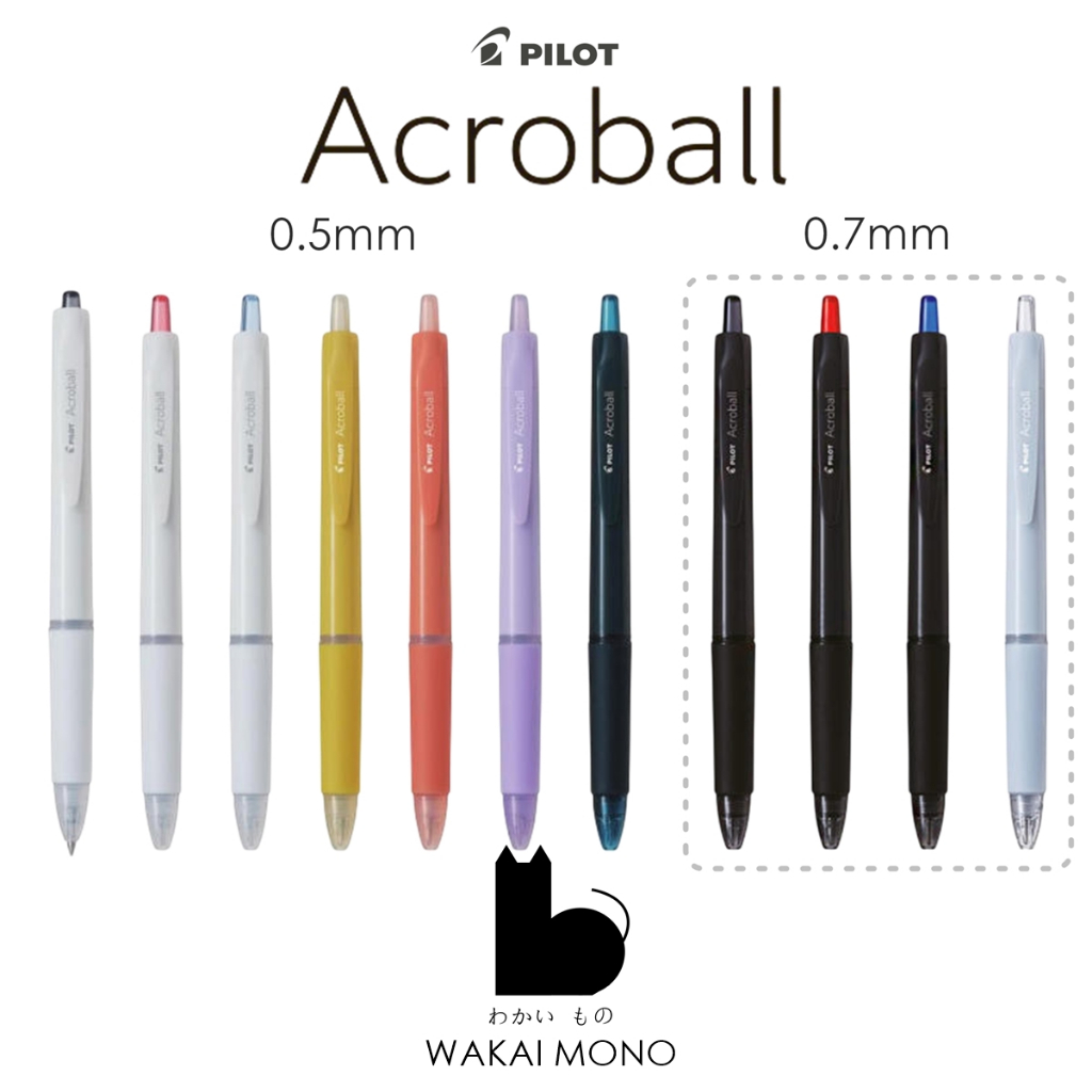 ปากกาลูกลื่น PILOT Acroball Clear ขนาดหัว 0.5-0.7mm