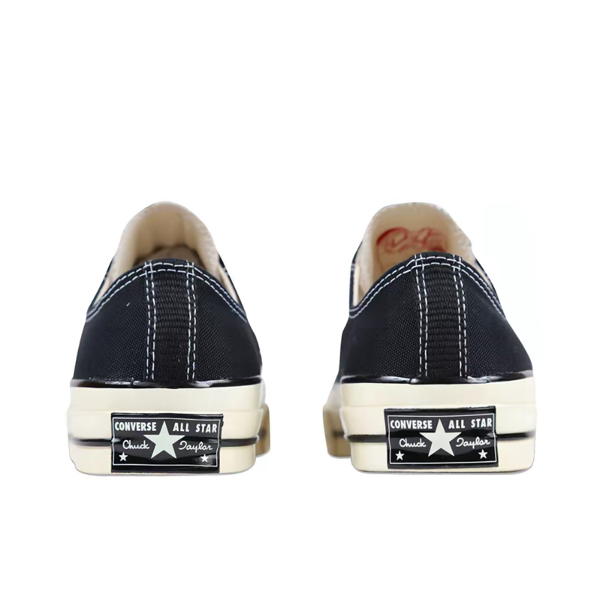 【100%Original】Converse 1970s Chuck Taylor Ctas 70 Carbon Black White Low Top Women&Men Sneakers 144757C