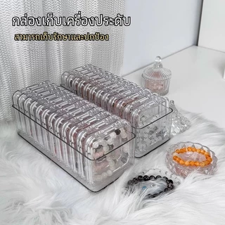 กล่องใสสี่เหลี่ยมสร้อยคอต่างหูแหวนเครื่องประดับเล็บปลอมบรรจุภัณฑ์แบบพกพา