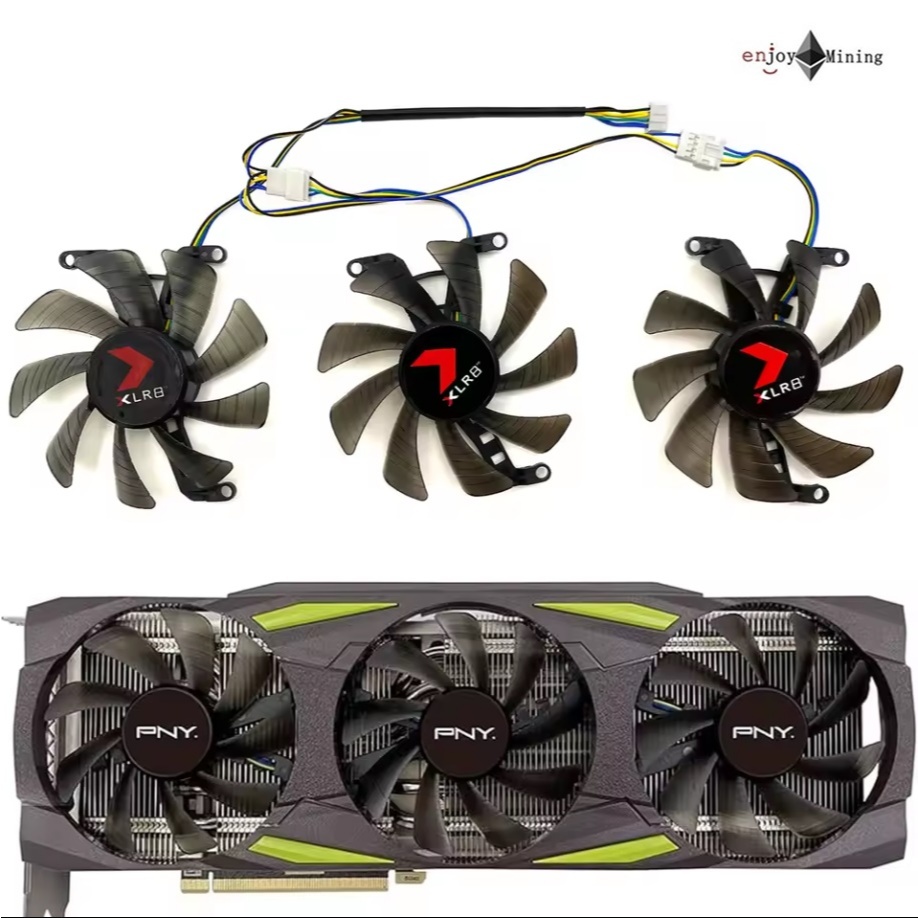พัดลมการ์ดจอ PNY GeForce RTX 3070ti 3080 3080ti 3090 XLR8 UPRISING EPIC-X RGB Triple Fan OC Graphics