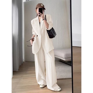 SUIT-21 ชุดเซ็ตสูท เสื้อสูท Blazer เสื้อ+กางเกง ชุดสูทใส่ทำงาน S-3XL สาวพลัสไซส์ใส่ได้ สินค้าพร้อมส่ง
