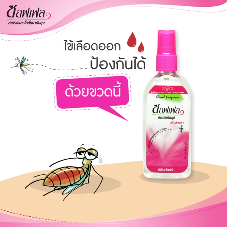 ซอฟเฟล สเปรย์กันยุง กลิ่นฟลอร่า ขนาด 80 มล.