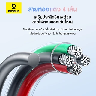 Baseus Discolor สายชาร์จ USB-A To LN 2.4A หัวไล่สีสวยงาม สายไนลอนถัก ทนทาน สําหรับ โทรศัพท์มือถือ แท็บแล็ต
