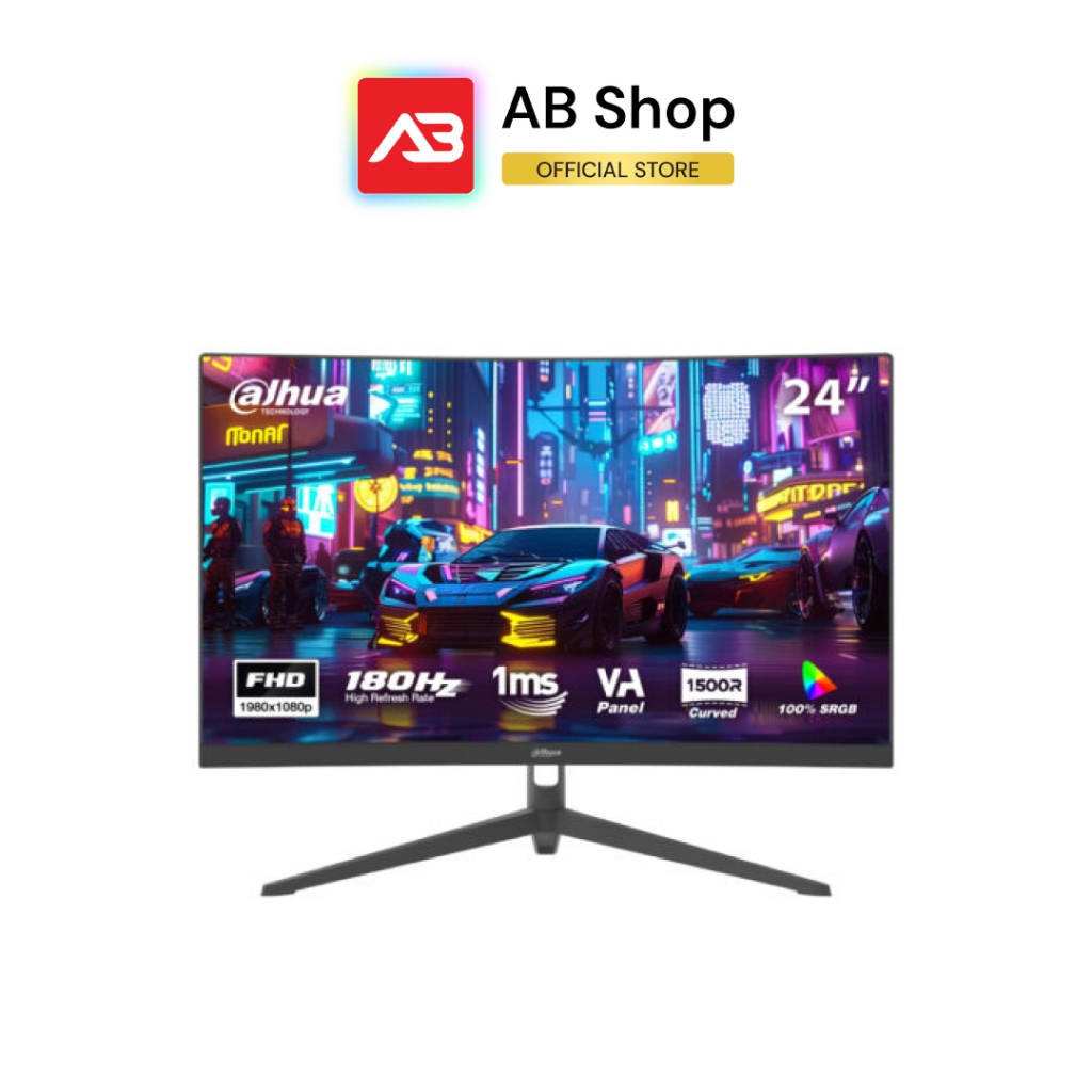 DAHUA จอมอนิเตอร์ 23.6 นิ้ว VA FHD(1920×1080)(180Hz) Curved รุ่น DHI-LM24-E230CN