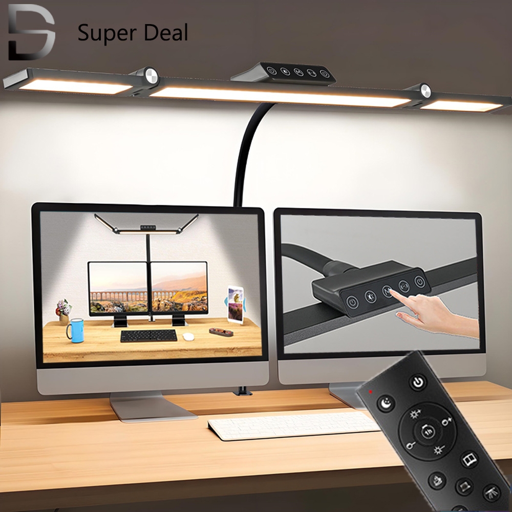 โคมไฟตั้งโต๊ะ LED 3หัว 24W 5 สี หรี่แสงได้ 5 โหมด ได้แบบคลิปสําหรับสํานักงาน 80CM