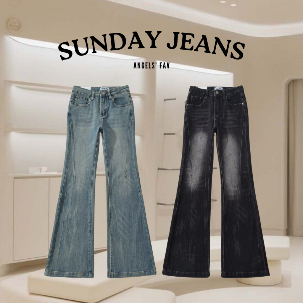 ANGELS.FAV | กางเกงยีนส์เอวต่ำ SUNDAY ทรงสวยมากกกก
