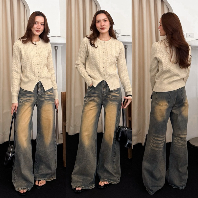 Rusty Baggy Jeans ยีนส์กระบอกใหญ่ทรงสวย สีสนิมวินเทจสวยๆ