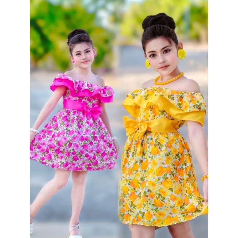 ชุดทองกวาวเด็ก ชุดย้อนยุค สุดเก๋ มีหลายแบบรวมไว้ทีนี้  สวยไฉไลทุกแบบ ชุดลายดอก ชุดแนวลูกทุ่ง ชุดซัมเมอร์ เสื้อผ้าเด็ก - รูปที่ 6