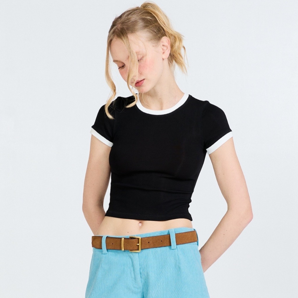 TWO TONE TEE   | STAYSLAY.BKKไม่ผลิตเพิ่ม (เสื้อยืดเข้ารูปทรงสวย) - รูปที่ 4