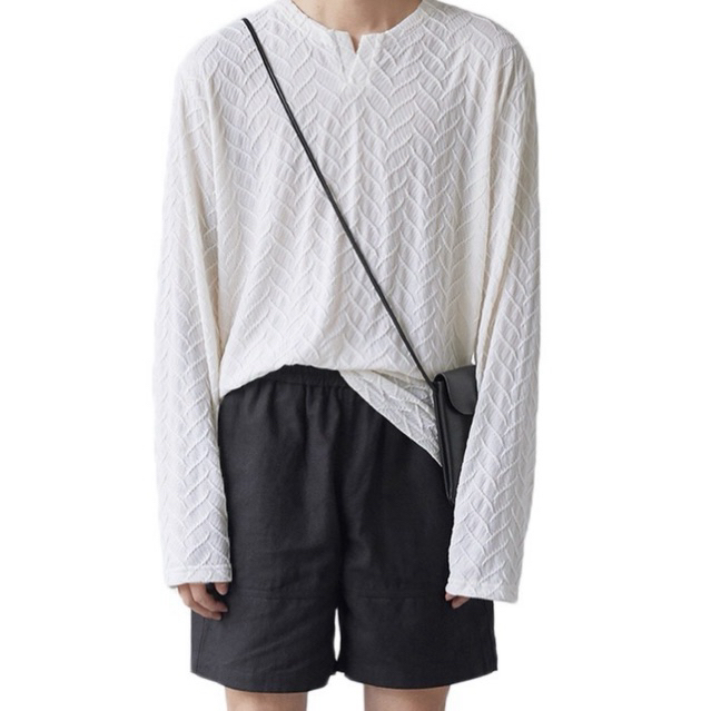 เสื้อยืดแขนยาว สีขาว สีดำ สไตล์เกาหลี ลายลูกไม้ #เสื้อแฟชั่น