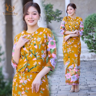 ชุดร้านญาณิศชา ผ้าไทย ชุดผ้าปาเต๊ะ ชุดเซ็ท ชุดออกงาน - ลายนก…