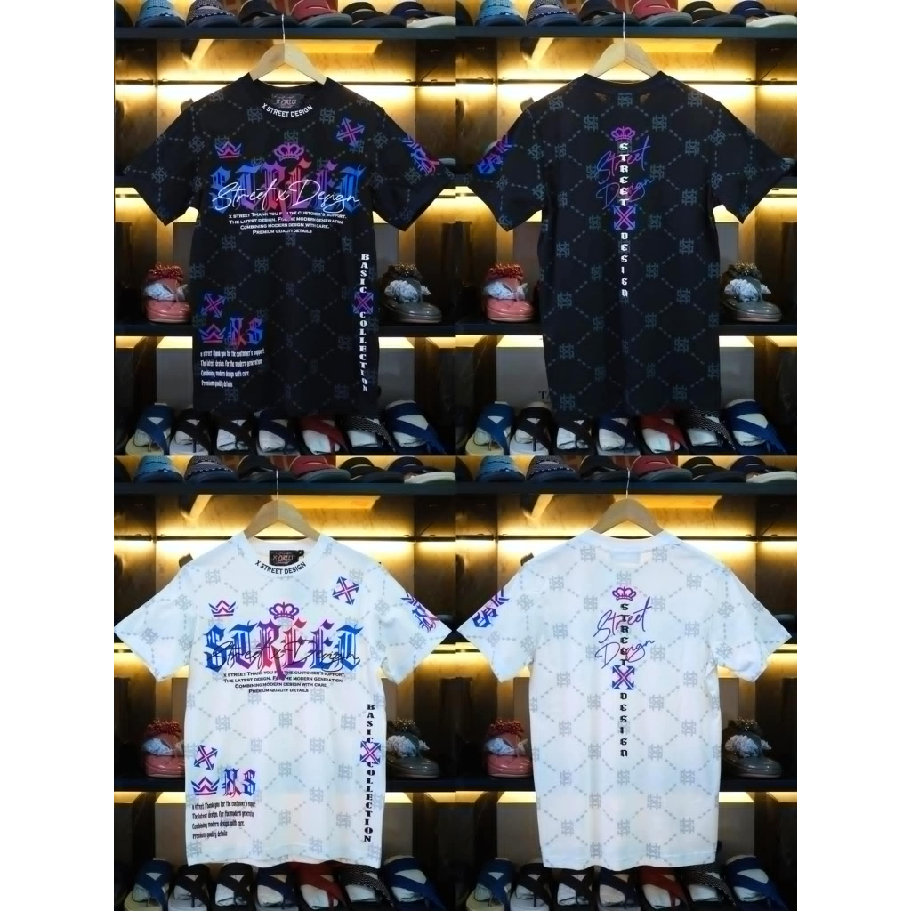 เสื้อ X Street ลายโมโนแกรมทั้งตัว สีรุ้ง