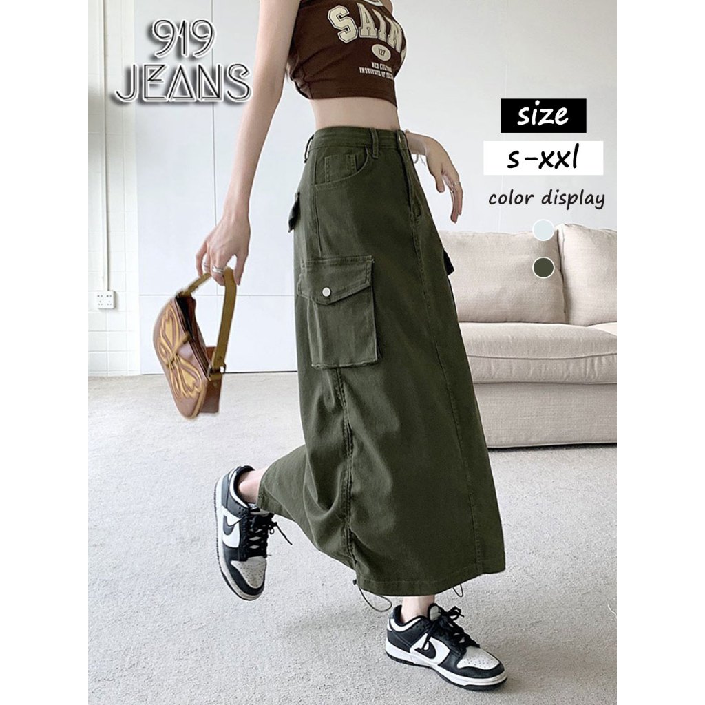 เอวสูงสำหรับผู้หญิง กระโปรงผู้หญิง กระโปรงสำนักงานกระโปรงเอวสูงสำหรับผู้หญิง กระโปรงยาวกลางลำลอง