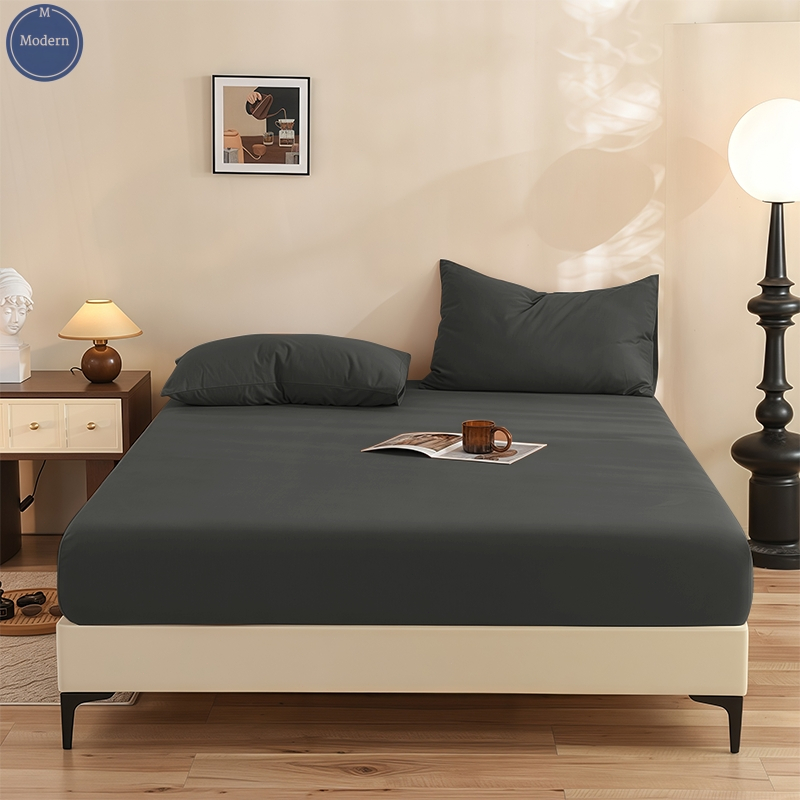 Modernผ้าปูที่นอน6/5/4/3.5/3ฟุต ชุดผ้าปูเตียง สีพื้น กันไรฝุ่น ฟุตรัดมุม bedsheet