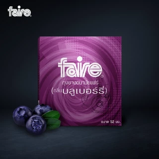 [12 แถม 12] แฟร์ บลูเบอร์รี่ ถุงยางอนามัย ผิวเรียบ 52 มม จำนวน 24 กล่อง Faire Blueberry Condom