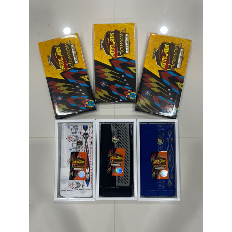 ผ้าโสร่งผู้ชาย ผ้าถุงตราATLAS Idaman 550 มาใหม่ไม่ลื่น เย็บแล้ว