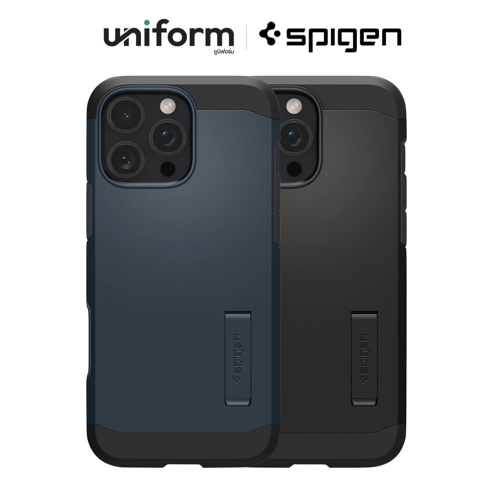 เคสมือถือ SPIGEN Tough Armor(AI) T M@gfit Case for iP 16 Pro/16 Pro Max - Black/Metal Slate