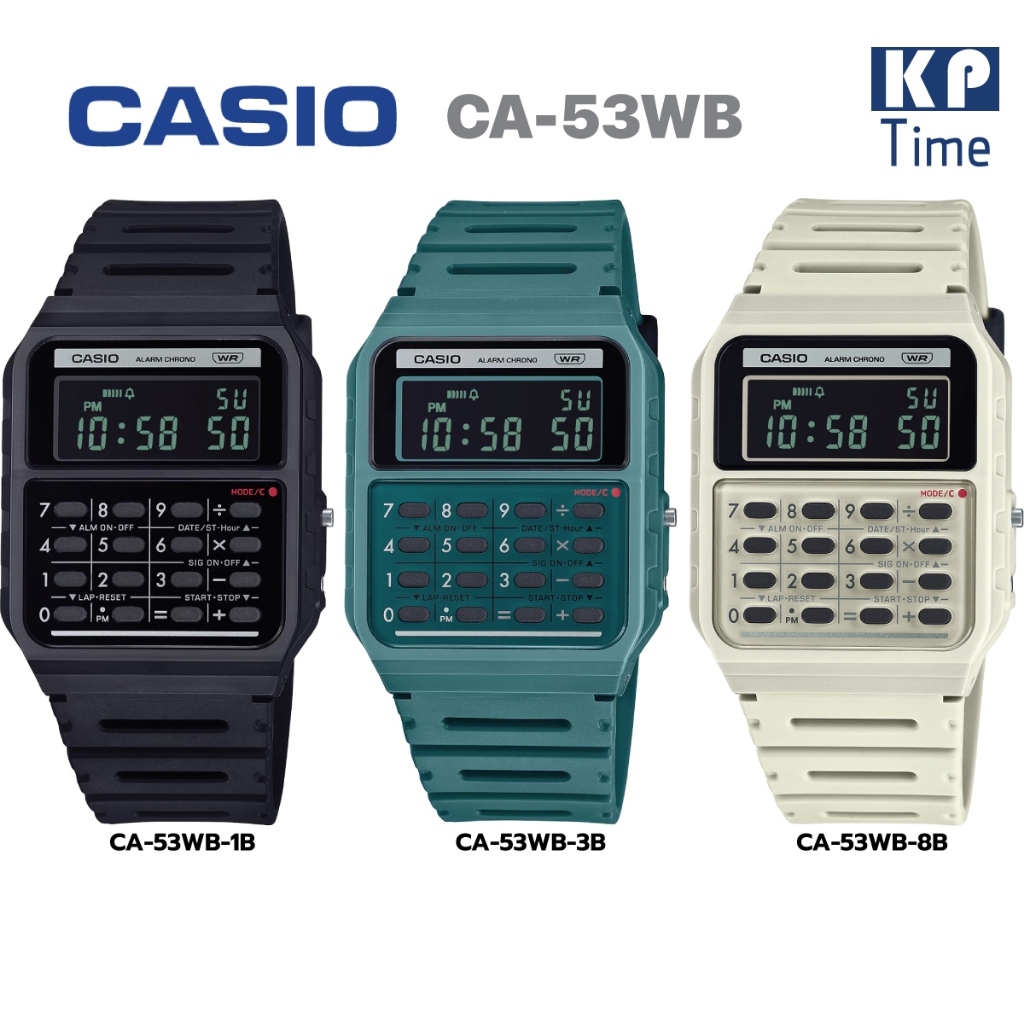 Casio นาฬิกาเครื่องคิดเลข นาฬิกาข้อมือผู้ชาย/ผู้หญิง สายเรซิน รุ่น CA-53WB ของแท้ประกันศูนย์ CMG