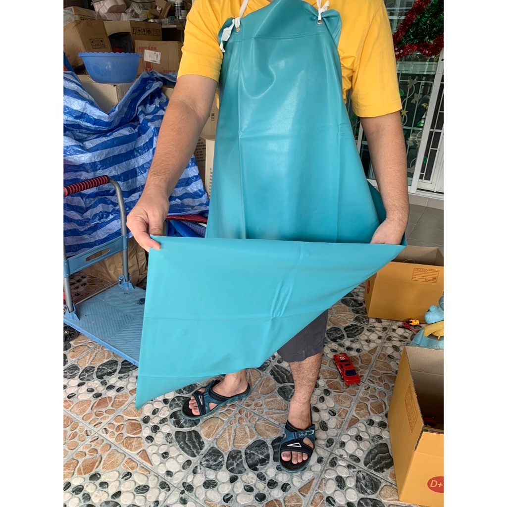 ผ้ากันเปื้อน pvc สีฟ้า หนา กันน้ำ ผืนใหญ่