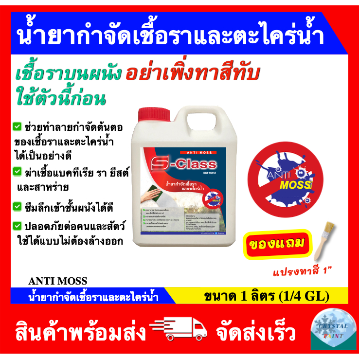 น้ำยากำจัดเชื้อราและตะไคร่น้ำ Anti moss ยี่ห้อ เอสคลาส ขนาด 1 ลิตร