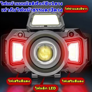 ไฟฉายคาดหัวแท้LEDไฟคาดหัวแรงสูง แสงสีขาว/เหลือง ไฟส่องกบ กันน้ำไฟฉาย ไฟฉายแรงสูง ไฟสายคาดหัว ไฟฉายแบบชาร์จ หม้อแบตคาดหัว