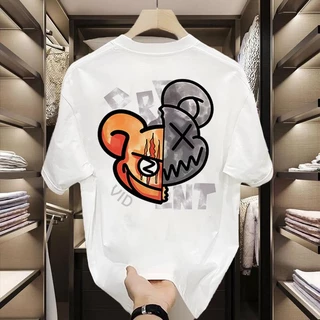 เสื้อยืดคอกลม oversize สกรีนหน้าหลัง ลาย "BEAR VID" เนื้อผ้าเกรดพรีเมียม ใส่สบาย ส่ได้ทั้งชายเเละหญิง