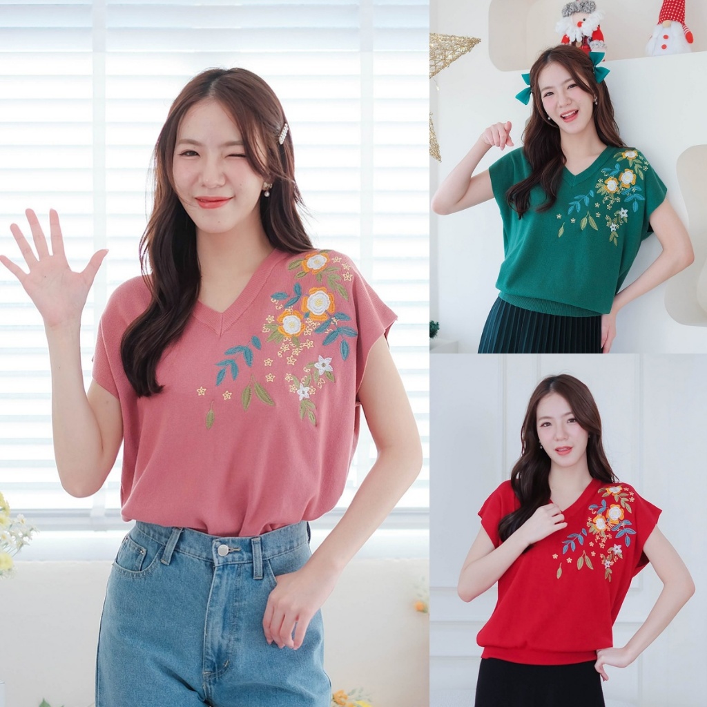 05-335 เสื้อถักสไตล์หวาน Sherlyn Knit Top - 3 สี