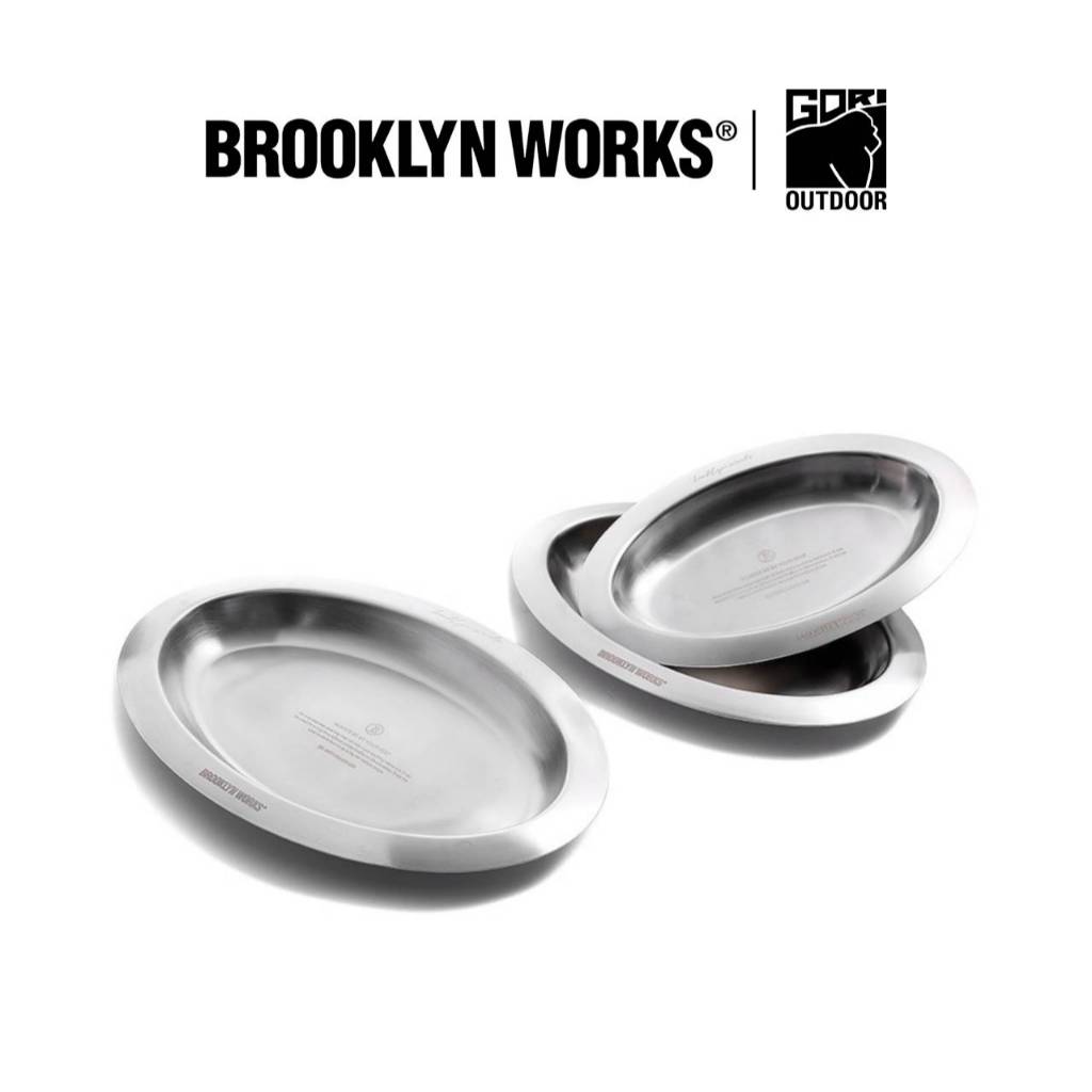 Brooklyn Works Oval Plate จานสแตนเลส จานแคมป์ปิ้ง