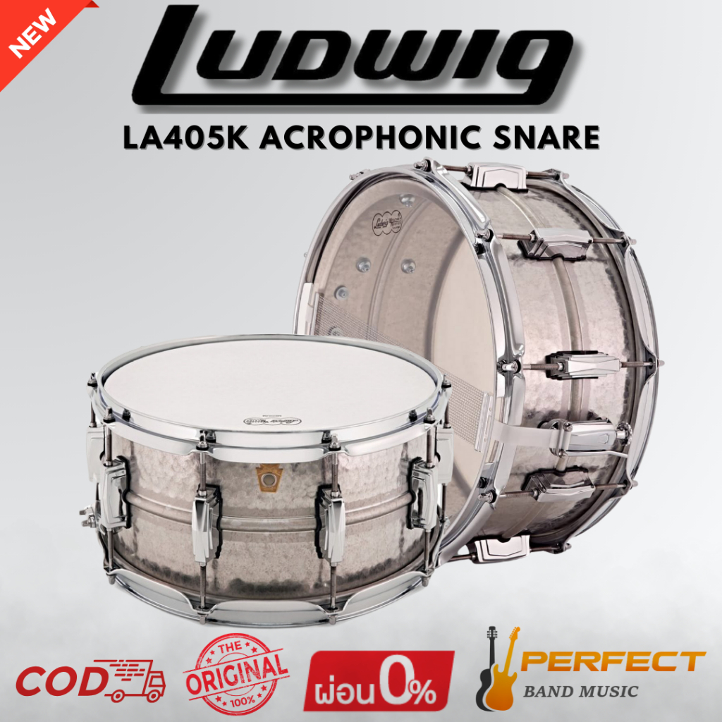 กลองสแนร์ LUDWIG LA405K Acrophonic Snare 6.5×14 [ผ่อน 0% 10เดือน]