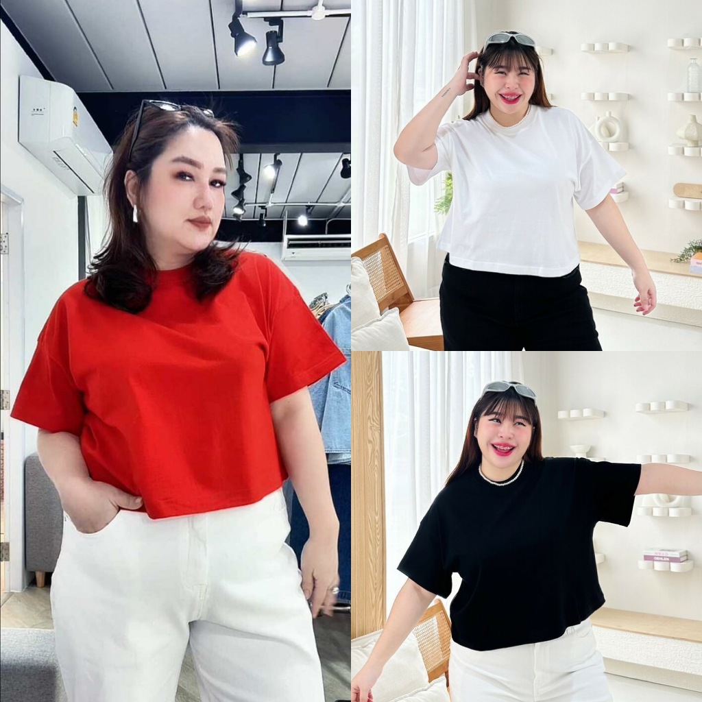 (ล็อตใหม่) เสื้อครอปสาวอวบพลัสไซส์ งานตัดร้าน C3249-C3332