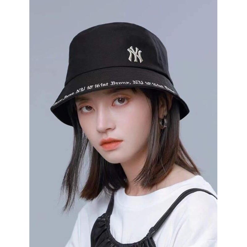แท้ 💯 MLB NY Gothic/Rookie Bucket Hat หมวกบักเก็ต หมวกปีกกว้าง NY สีดำ/สีเบจ/สีขาว/สีน้ำตาล/สีเทา
