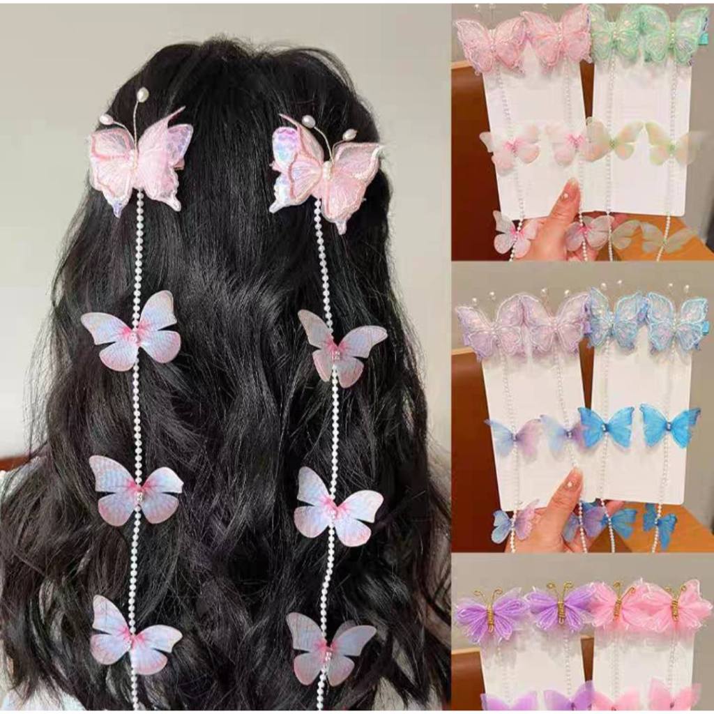 (พร้อมส่ง) กิ๊บติดผมผีเสื้อแฟชั่นตกแต่งทรงผม