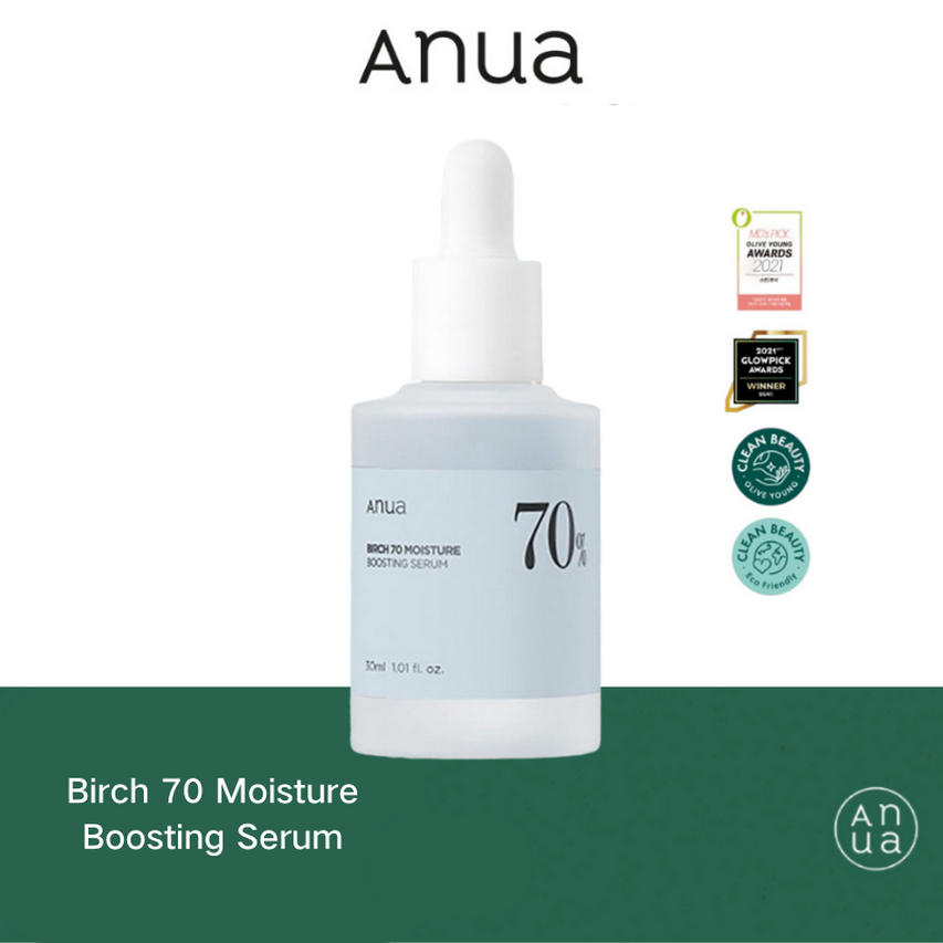 ANUA Birch 70 Moisture Boosting Serum 30 ml เบิร์ชเซรั่ม ปลอบประโลมผิว ให้ความชุ่มชื้นสูง EXP2027