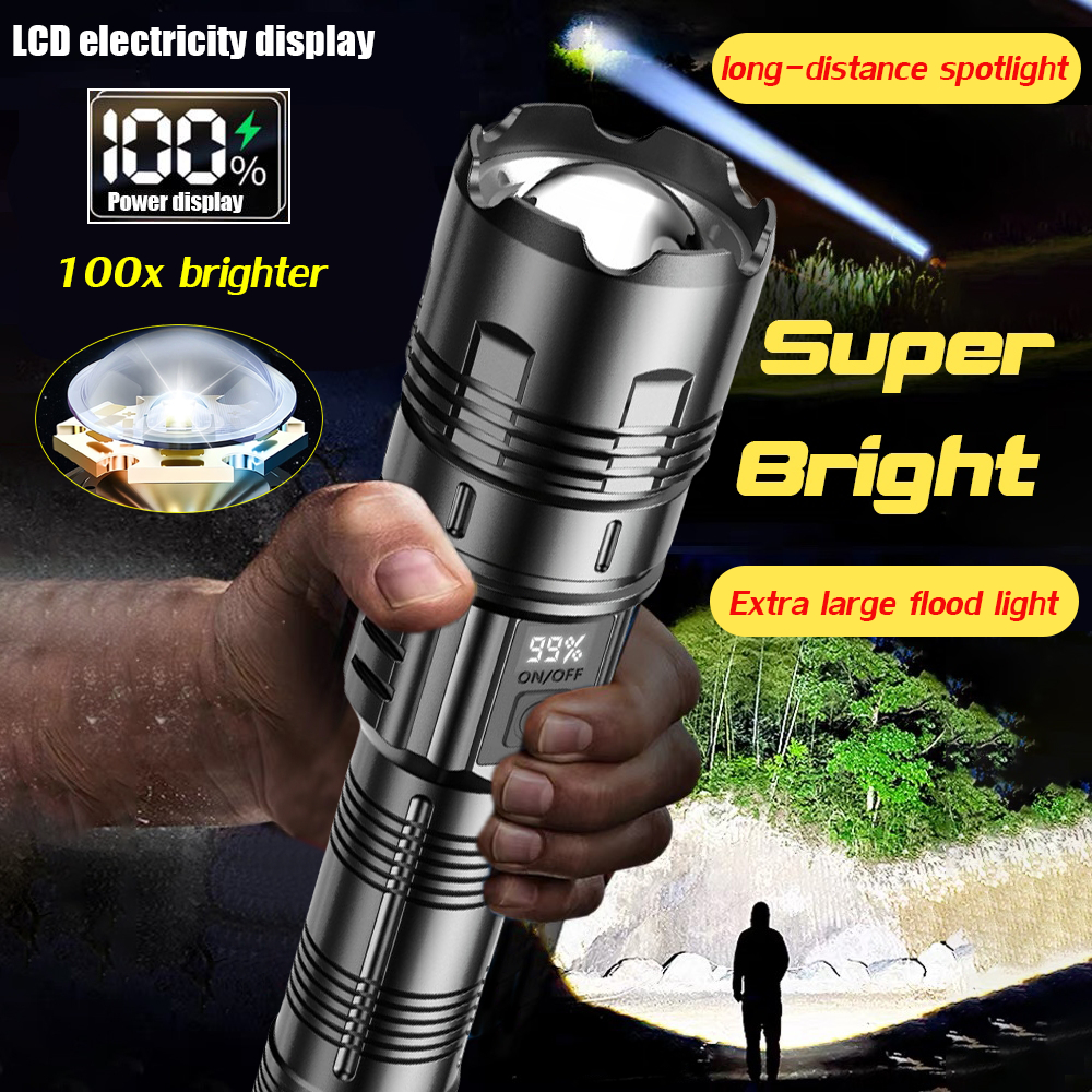 สว่างมาก ได้ ไฟ led 100000 lumens จากเยอรมัน ไฟฉาย แรงสูง พกพา ของแทั ชาร์จ