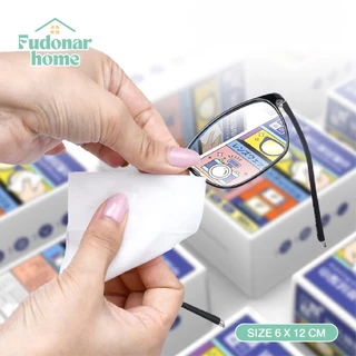 Fudonar 100แผ่น แผ่นเช็ดแว่นตา กันฝ้า กันฝุ่น แผ่นเช็ดเลนส์แว่น เช็ดจอโทรศัพท์ ไม่ทิ้งรอยขีดข่วน