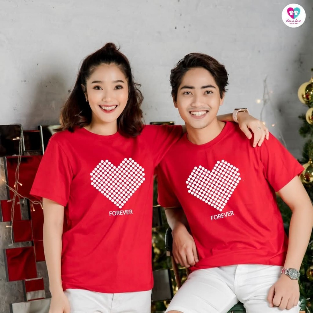 เสื้อยืดคู่รักครอบครัว ลายหัวใจForever