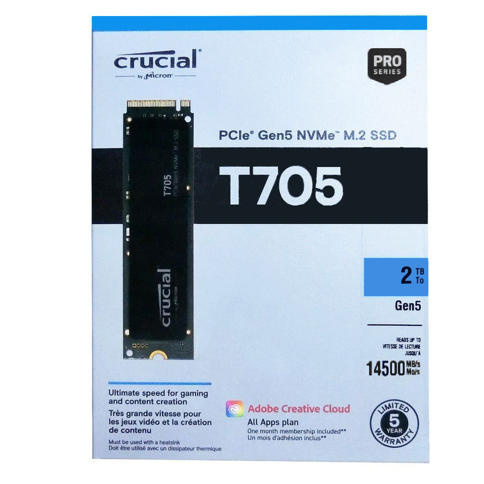 Crucial 2TB T705 NVMe Gen5 M.2 SSD
