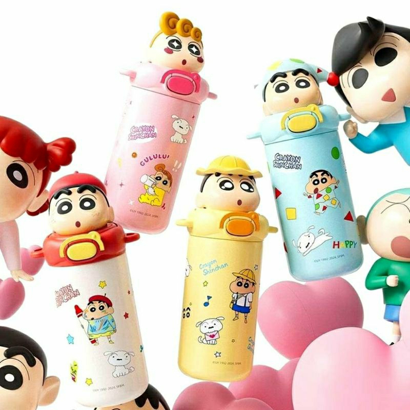แก้วshinchan 480ml สแตนเลส กระติกน้ำลายชินจัง ชินจัง แก้วเก็บความเย็น ขวดน้ำ มีสายสะพาย เก็บความเย็น