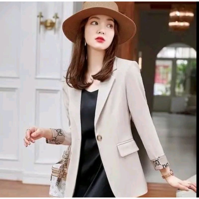 เสื้อสูทแฟชั่นงานเกาหลีแบบใหม่ แขนยาวพิมลาย ใส่สวยใส่สบาย