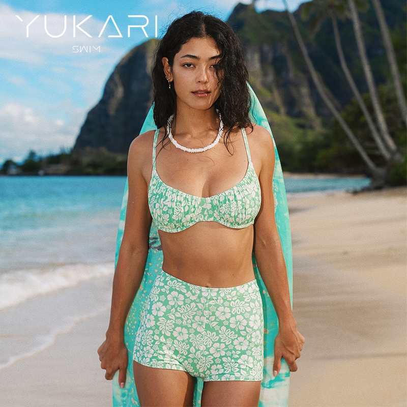 YUKARI SWIM 2 Piece Bikini set ชุดว่ายน้ำใหม่ ชุดว่ายน้ำ Swimwear ผ้าสิ่งแวดล้อม Surfing swimsuit ชุดว่ายน้ำวันหยุด ราคา ถูกที่สุด ดีลบีเคเค แกลเลอรีภาพที่ 2