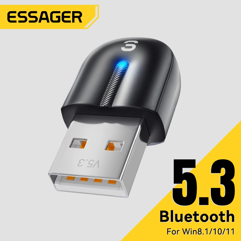 Essager 5.3 อะแดปเตอร์บลูทูธพกพา For Win8.1/10/11