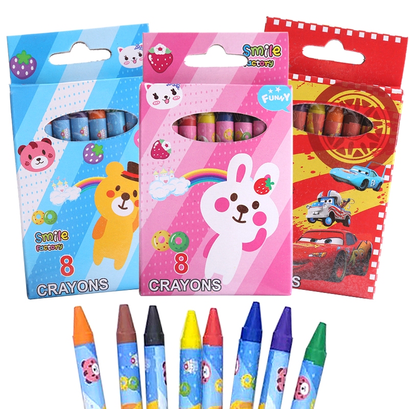 สีชอล์กน้ำมัน 8 สี สีชอล์คผสมเทียน สีวาดรูป เครื่องมือเขียน/วาดภาพของนักเรียน