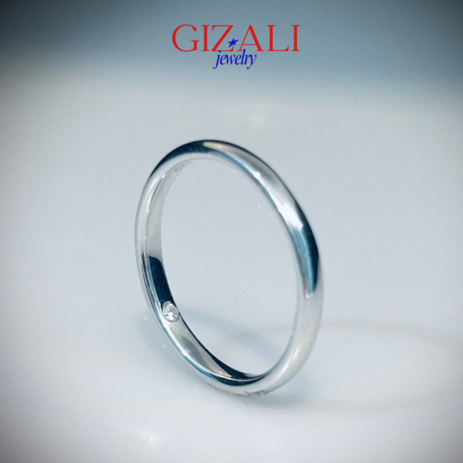Gizali แหวนเงินแท้ 925 แหวนคู่ แหวนแต่งงาน แหวนเรียบๆ แหวนผู้ชาย แหวนผู้หญิง แหวนunisex R-0107419