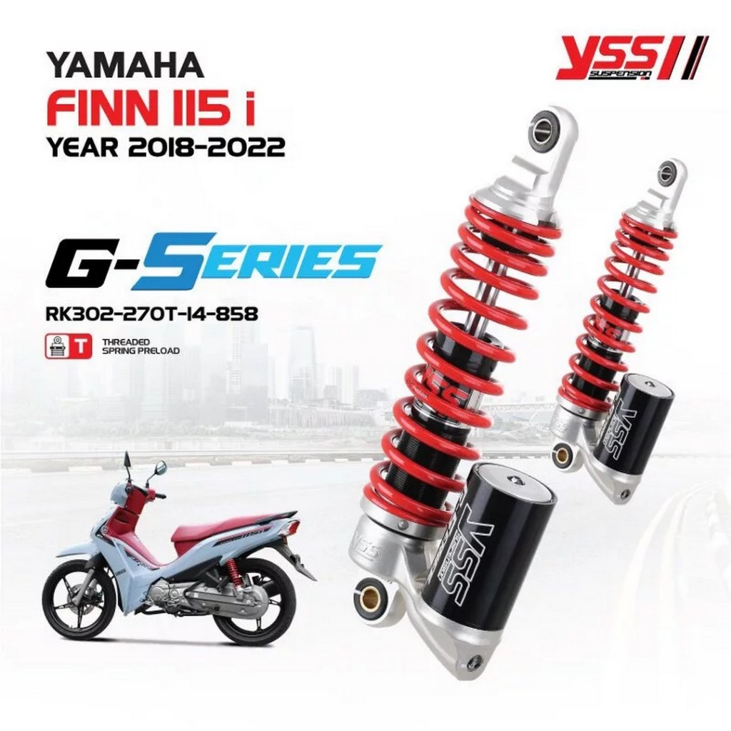 YSS โช้คอัพหลัง โช้คหลัง G-SERIES สำหรับ YAMAHA FINN 115i ปี 2018-2022 ยามาฮ่าฟินน์ ความสูง 270mm.