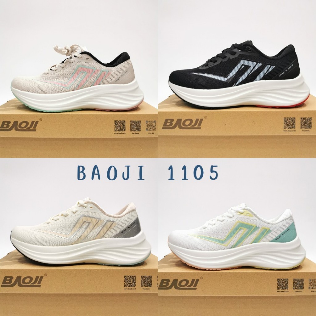 Baoji1105 รองเท้าผ้าใบบาโอจิผู้หญิง รองเท้าวิ่งผู้หญิง เสริมส้น รุ่น BJW1105